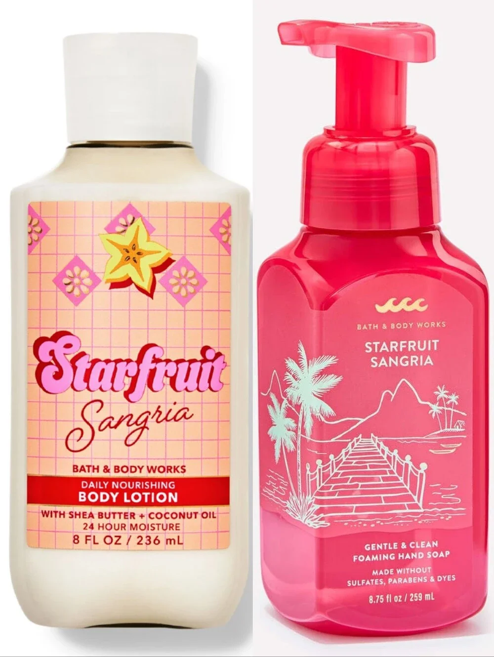 Bath & Body Works Starfruit Sangria Lotion & Foaming Hand Soap Set NEW RARE